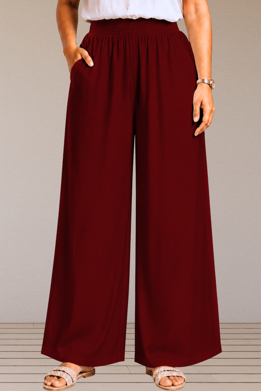Maroon Flared Palazzo Pant