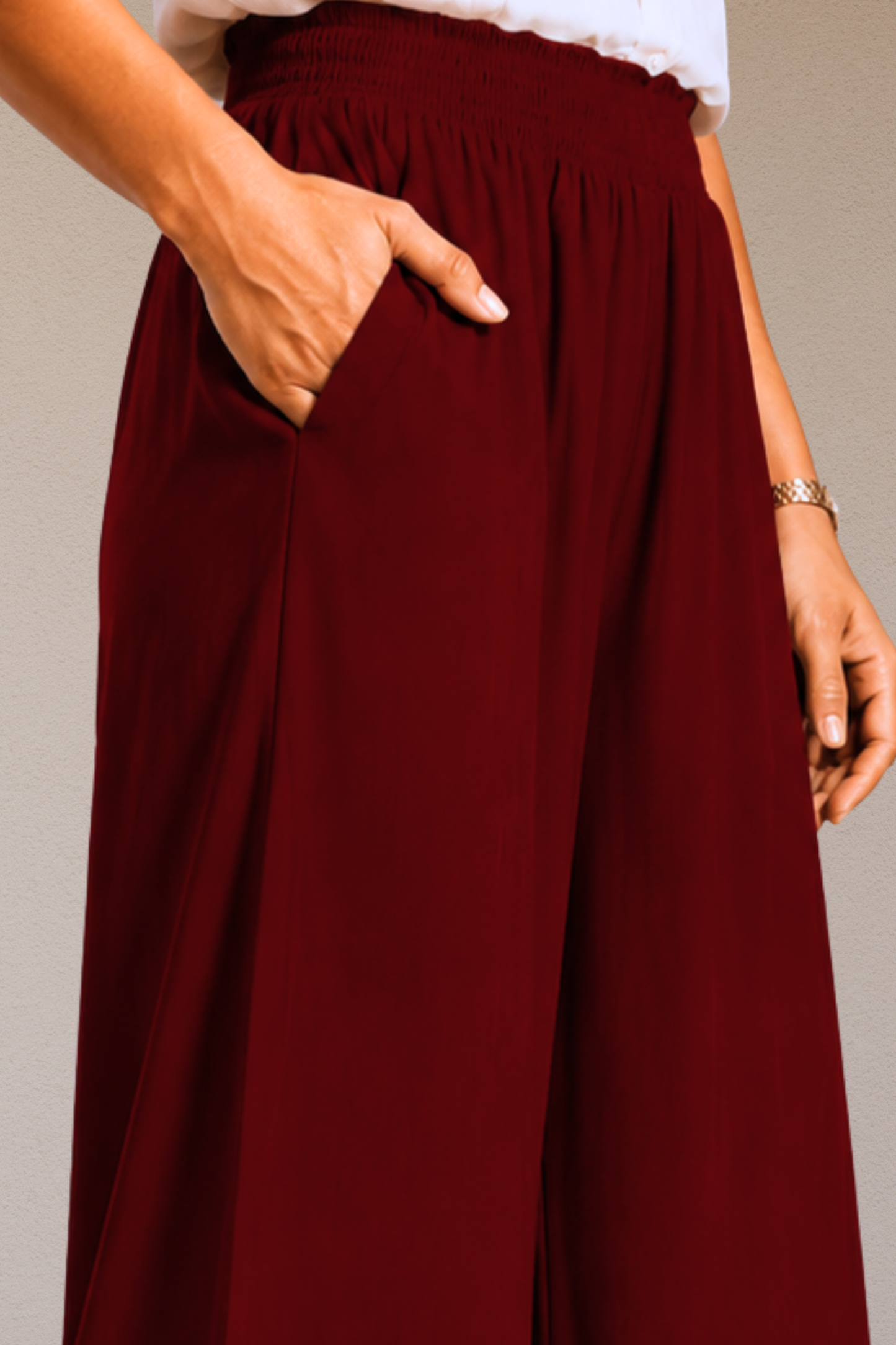 Maroon Flared Palazzo Pant