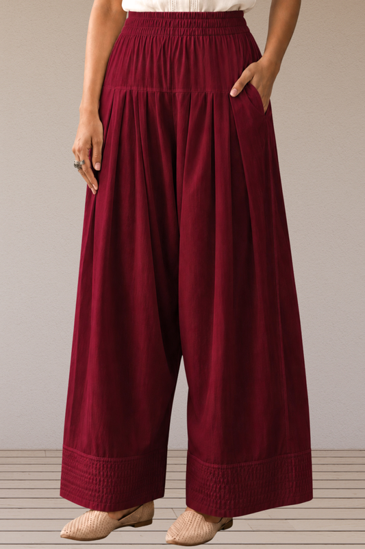 Maroon Rayon Farshi Salwar
