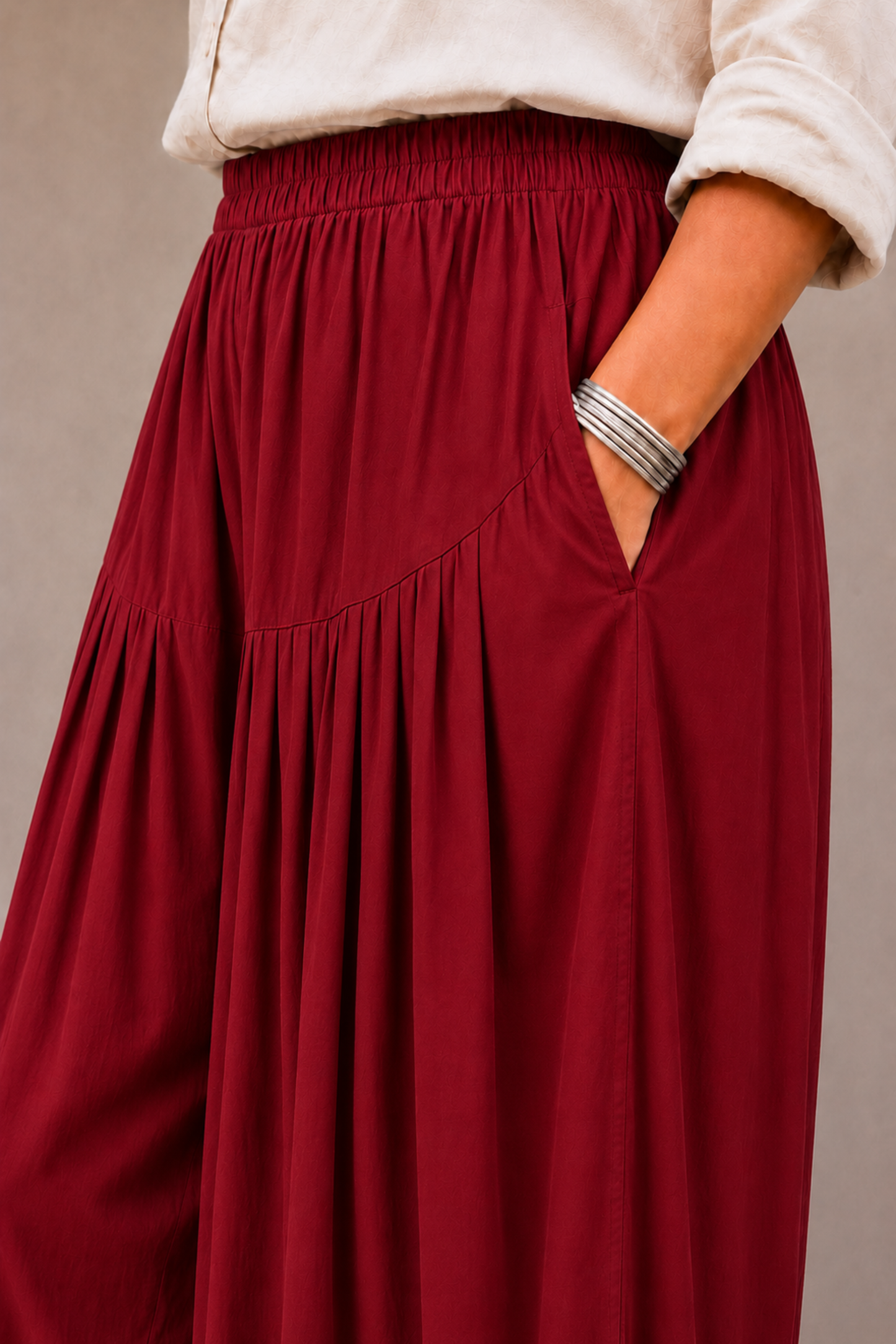 Maroon Rayon Farshi Salwar