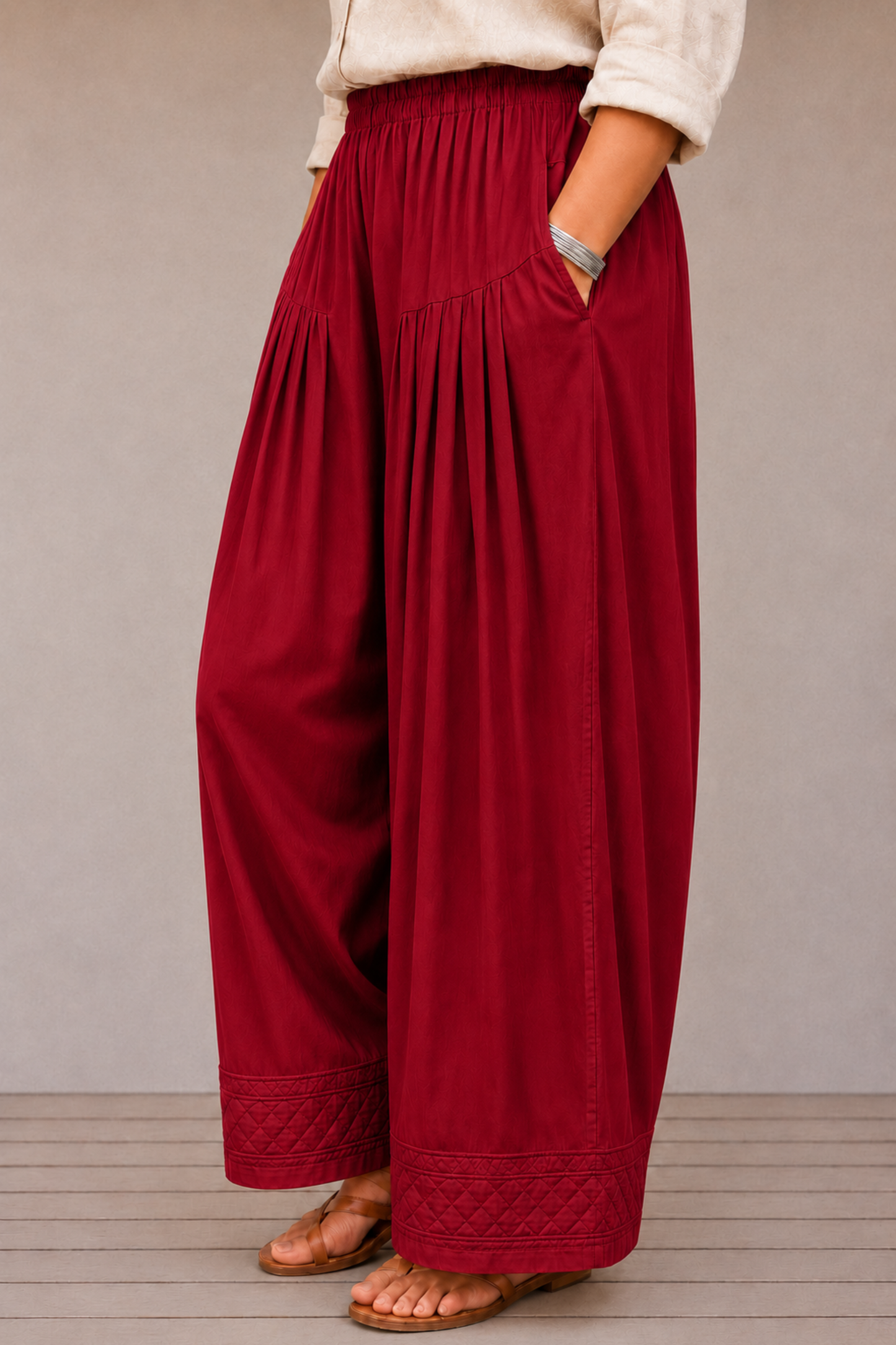 Maroon Rayon Farshi Salwar