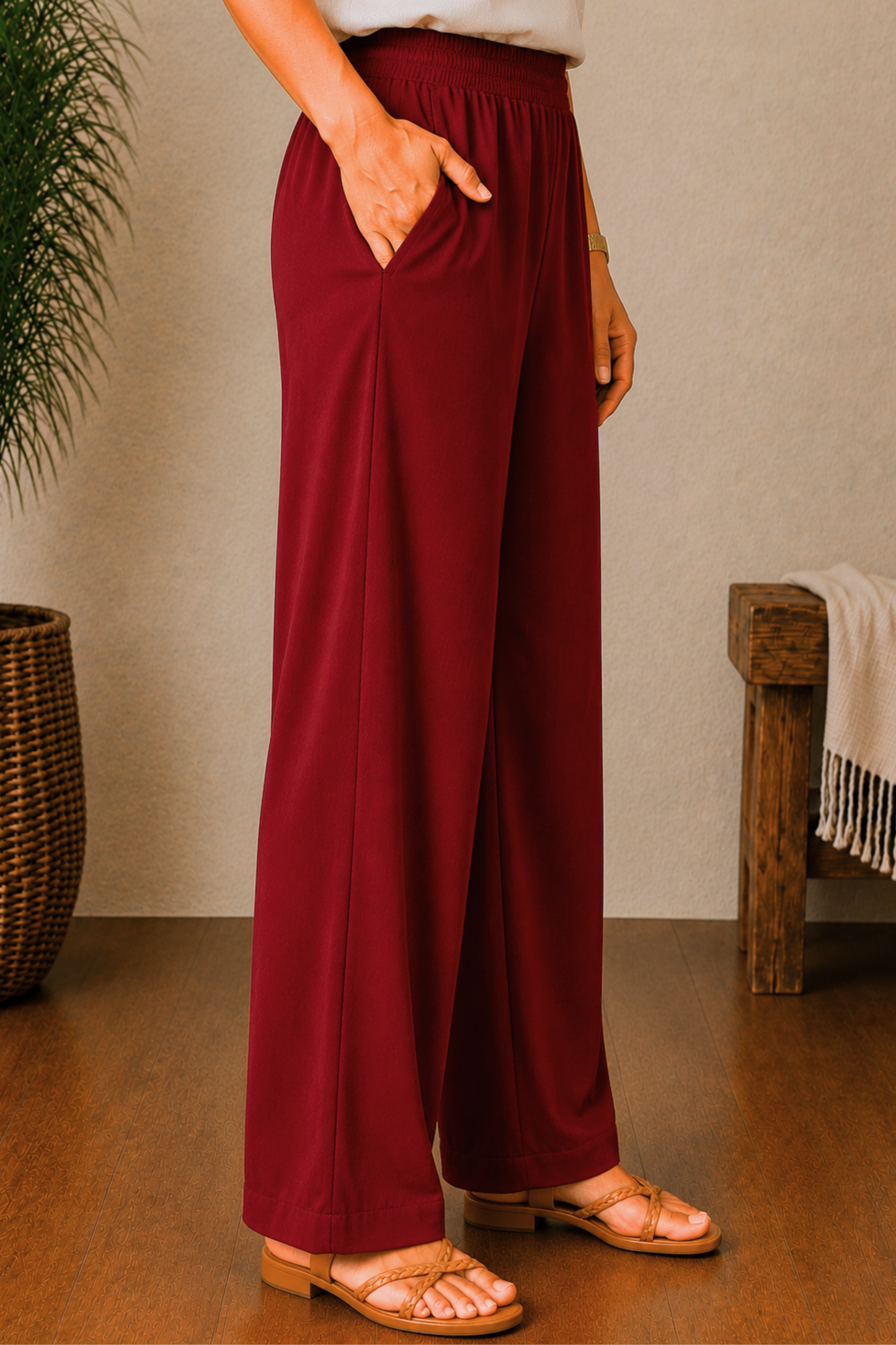 Maroon Rayon Kurti Pant