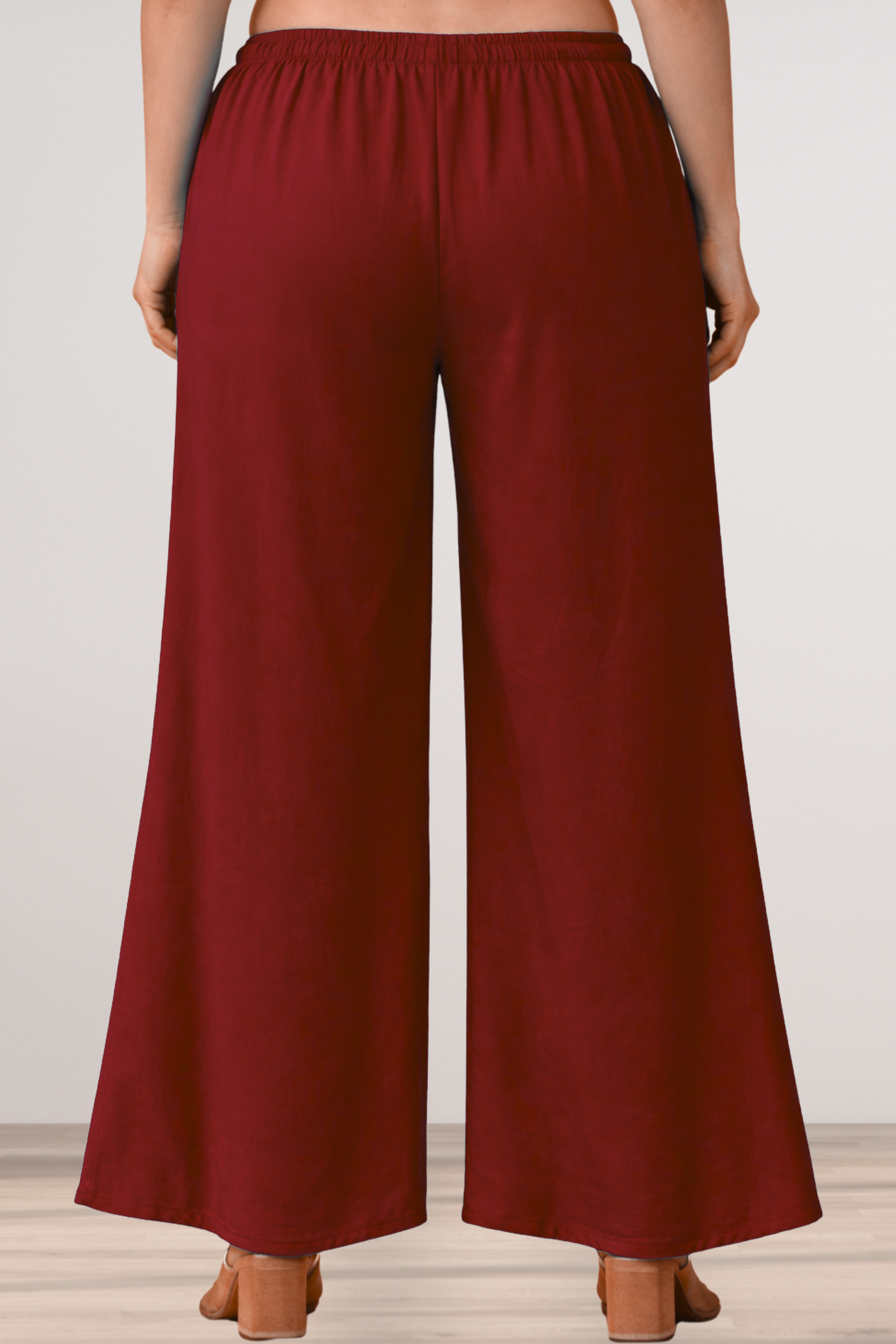 Maroon Rayon Loose Palazzo