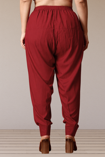 Maroon Rayon Classic Salwar With Pocket