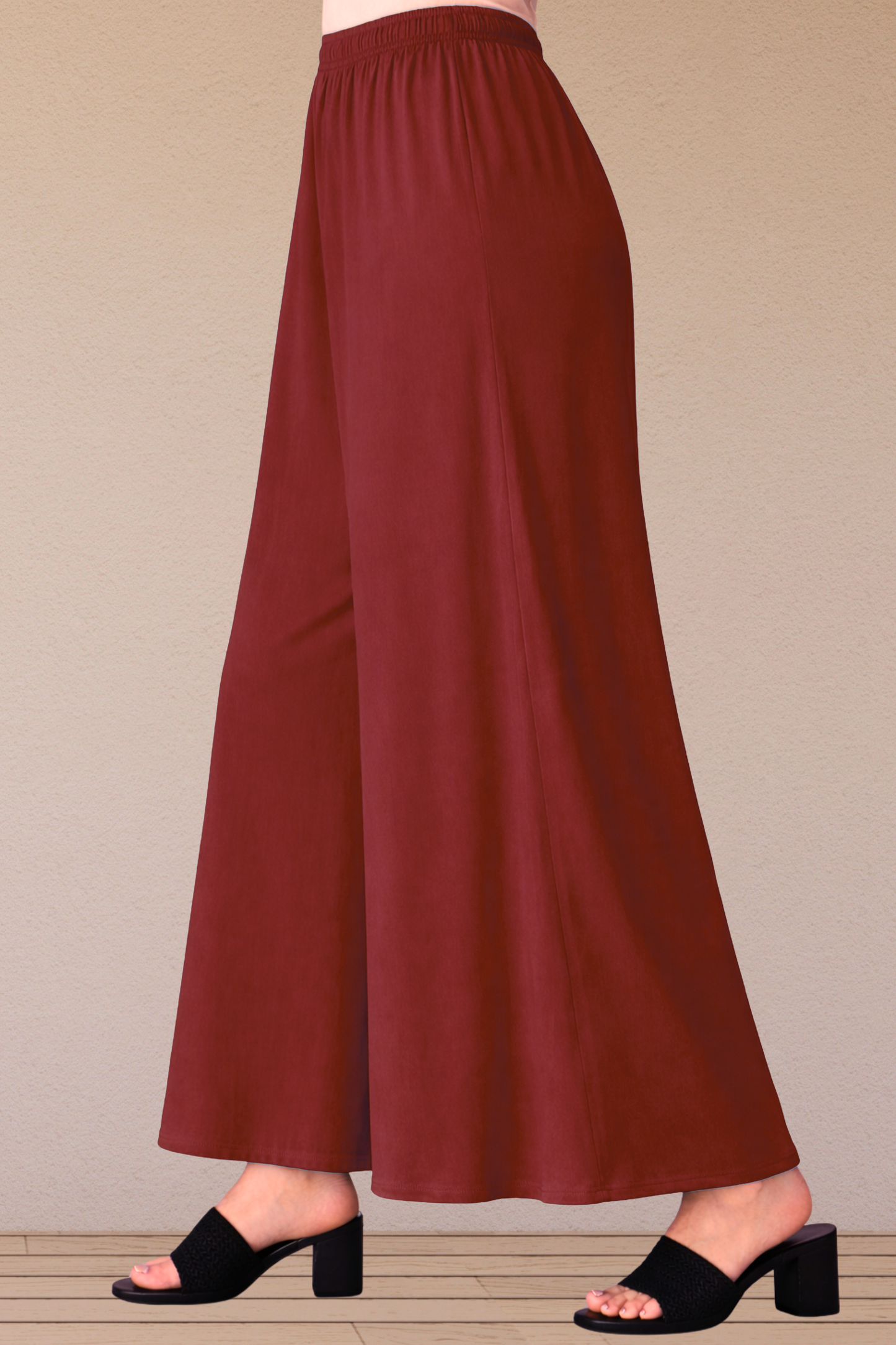 Maroon Rayon Skirt Palazzo