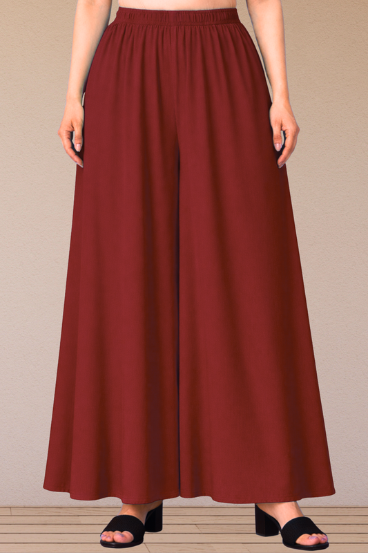 Maroon Rayon Skirt Palazzo