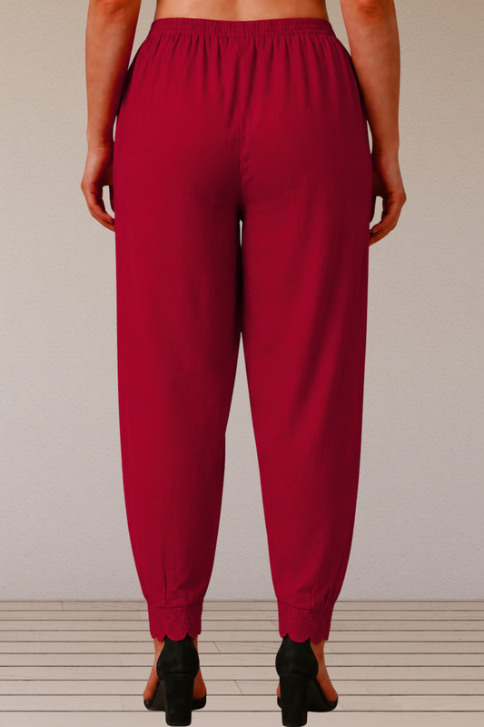 Maroon Scallop Cut Salwar