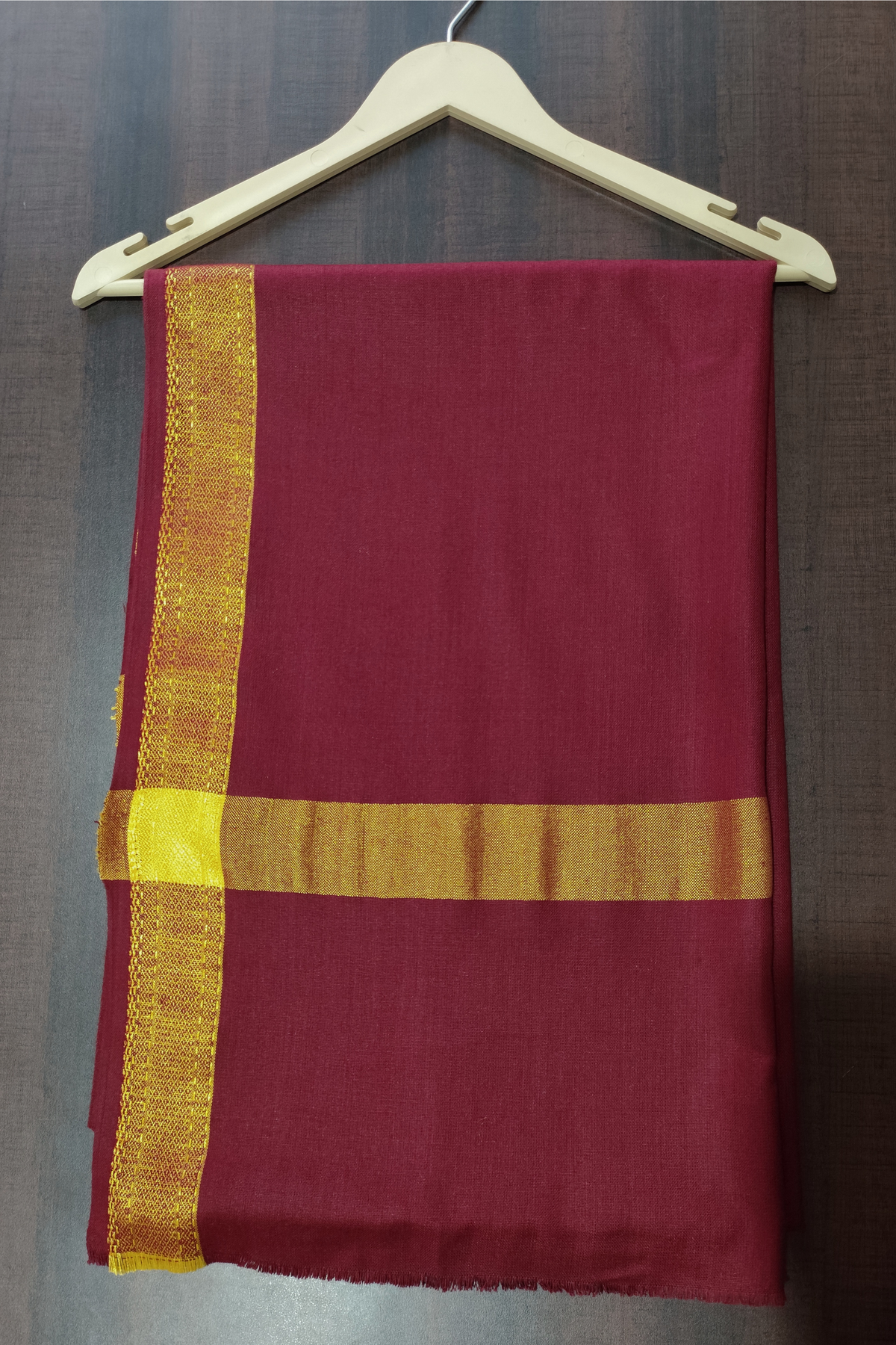 Maroon Bordered Woollen Shawl