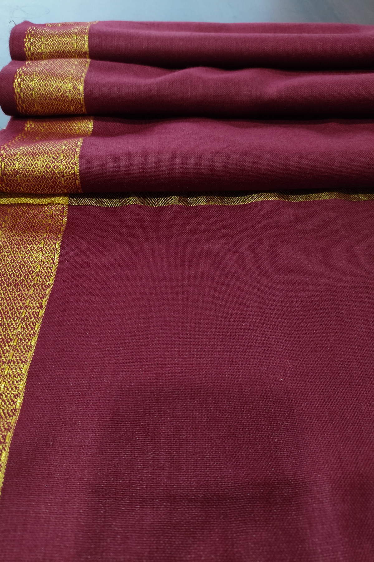 Maroon Bordered Woollen Shawl