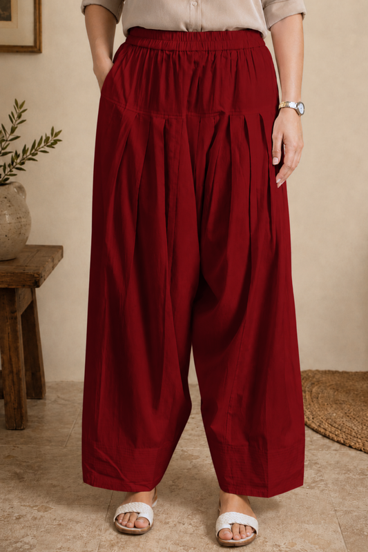 Maroon Cotton Farshi Salwar