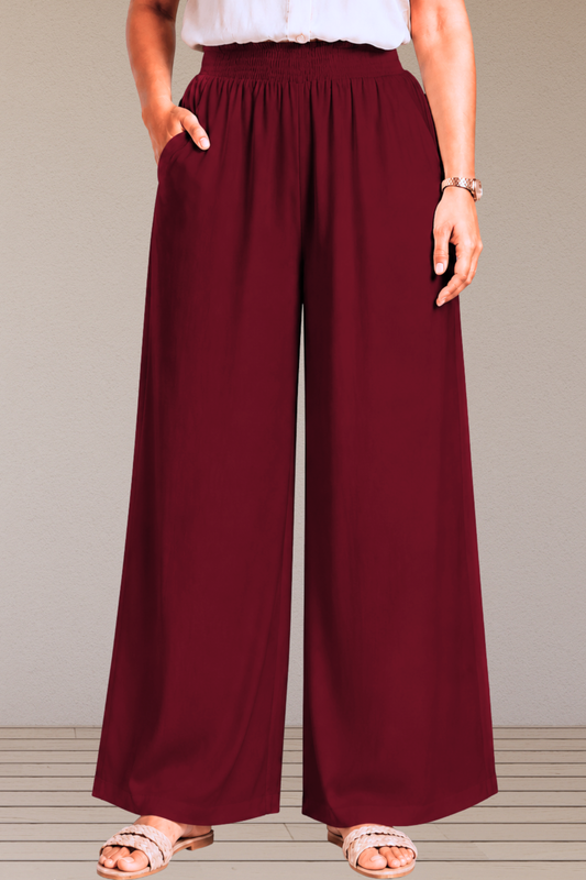 Maroon Flared Palazzo Pant