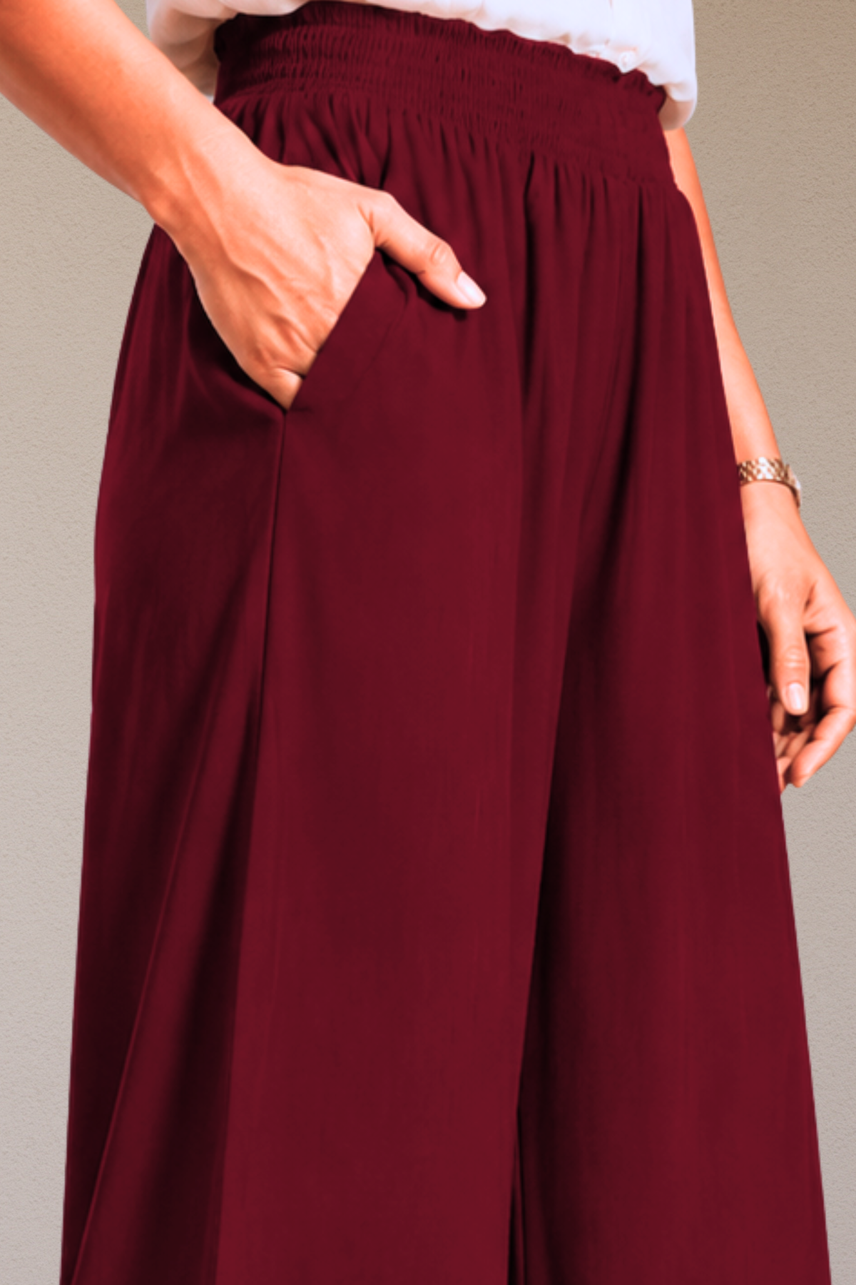 Maroon Flared Palazzo Pant