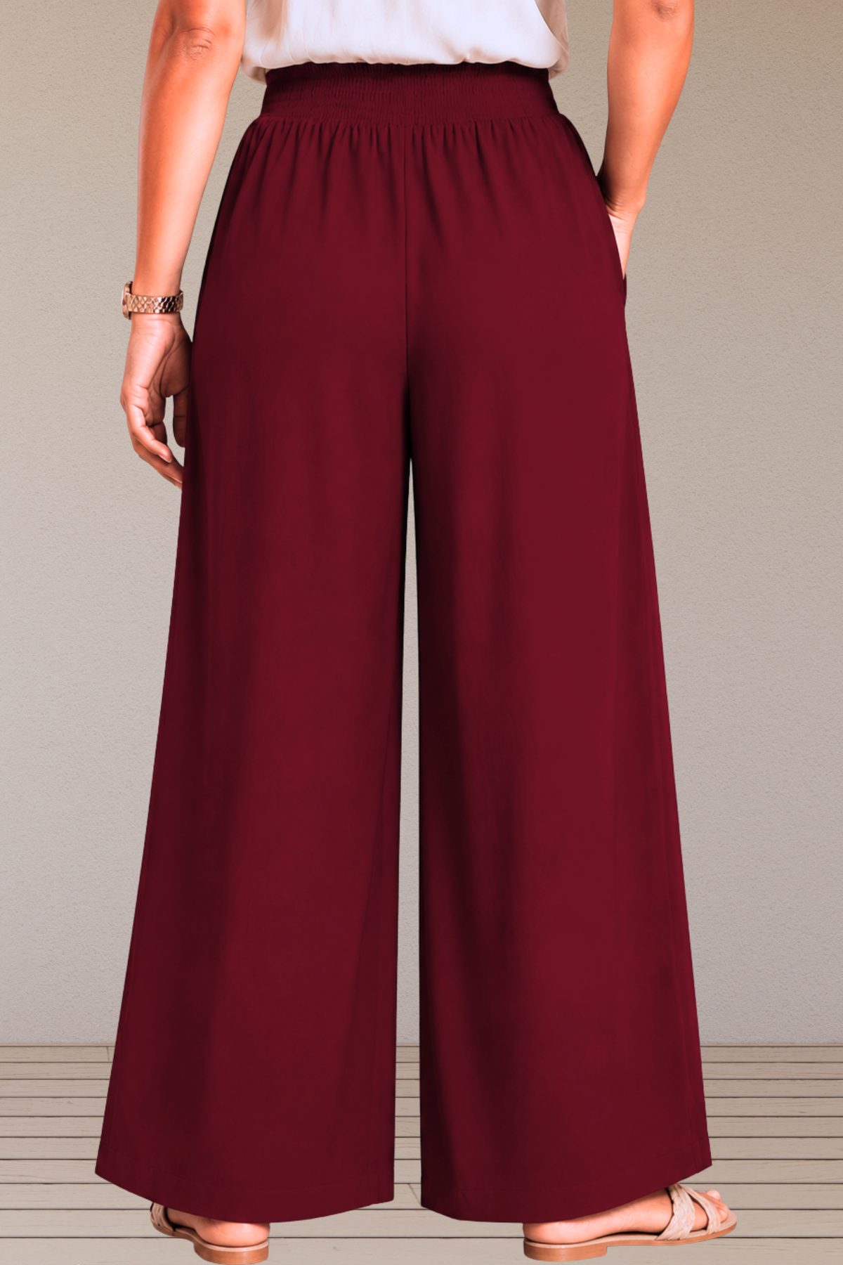 Maroon Flared Palazzo Pant