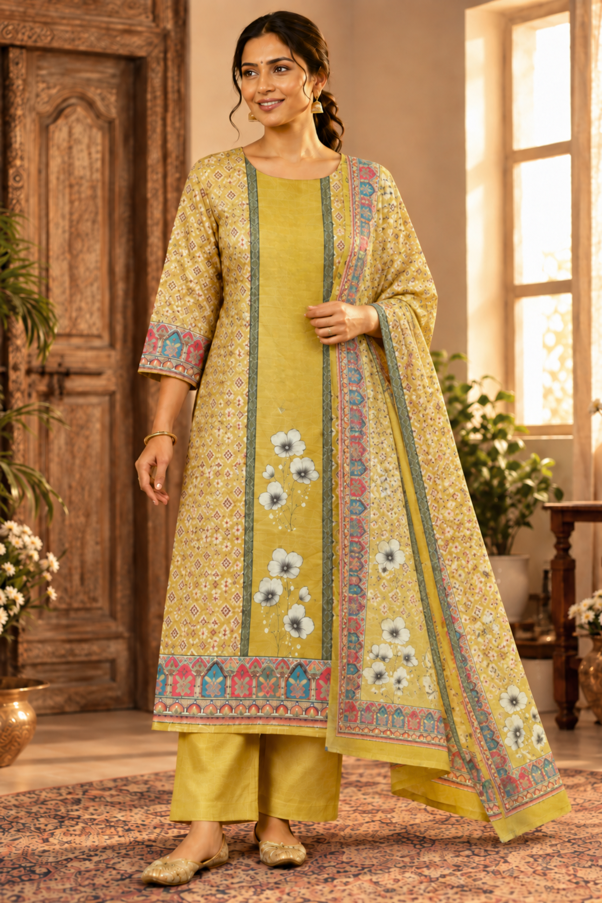 Masala Mint Fancy Suit With Aari Work