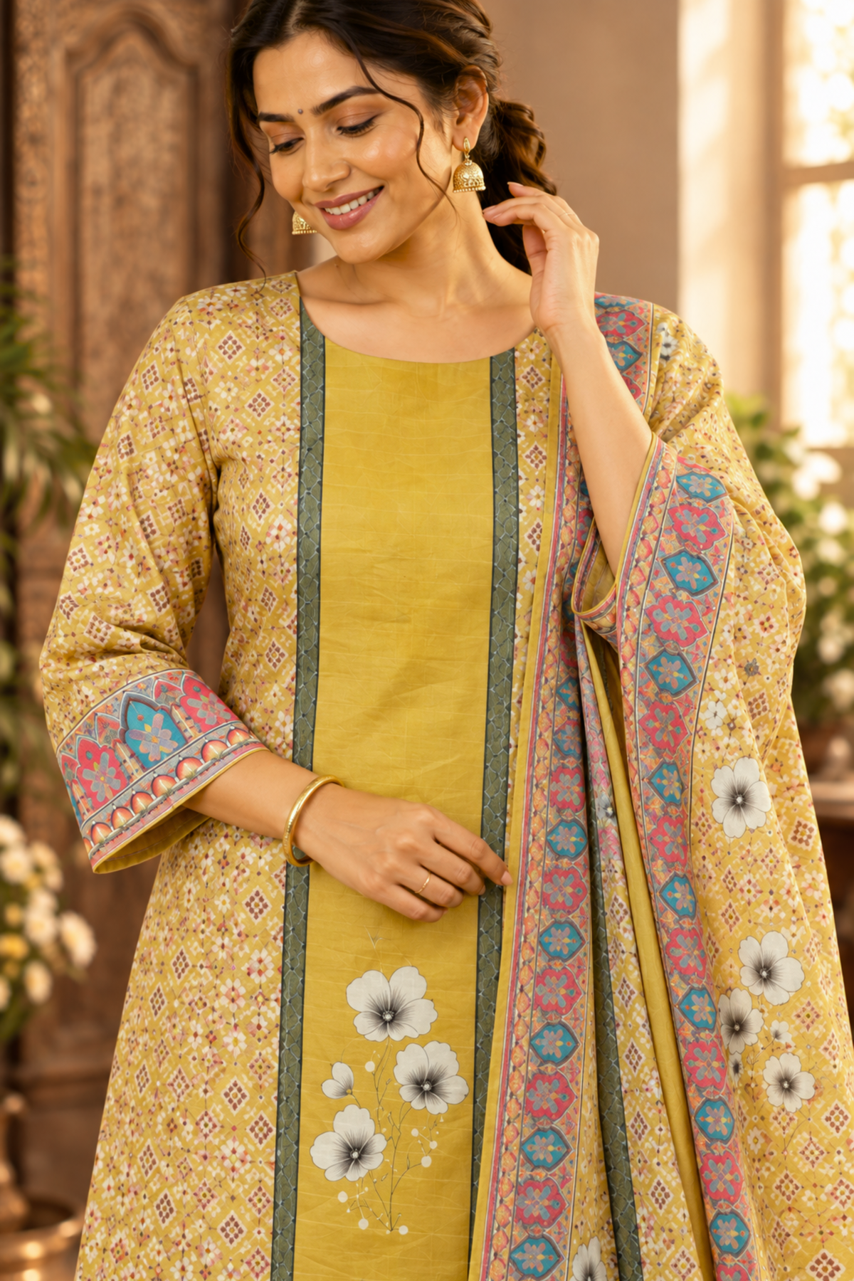 Masala Mint Fancy Suit With Aari Work