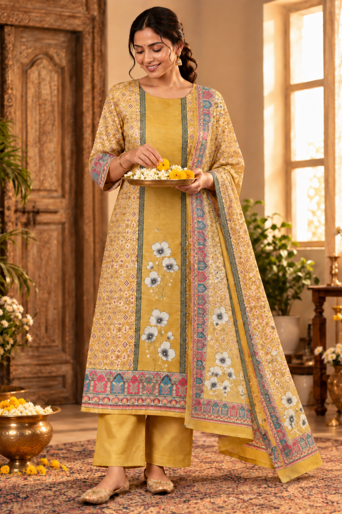 Masala Mint Fancy Suit With Aari Work