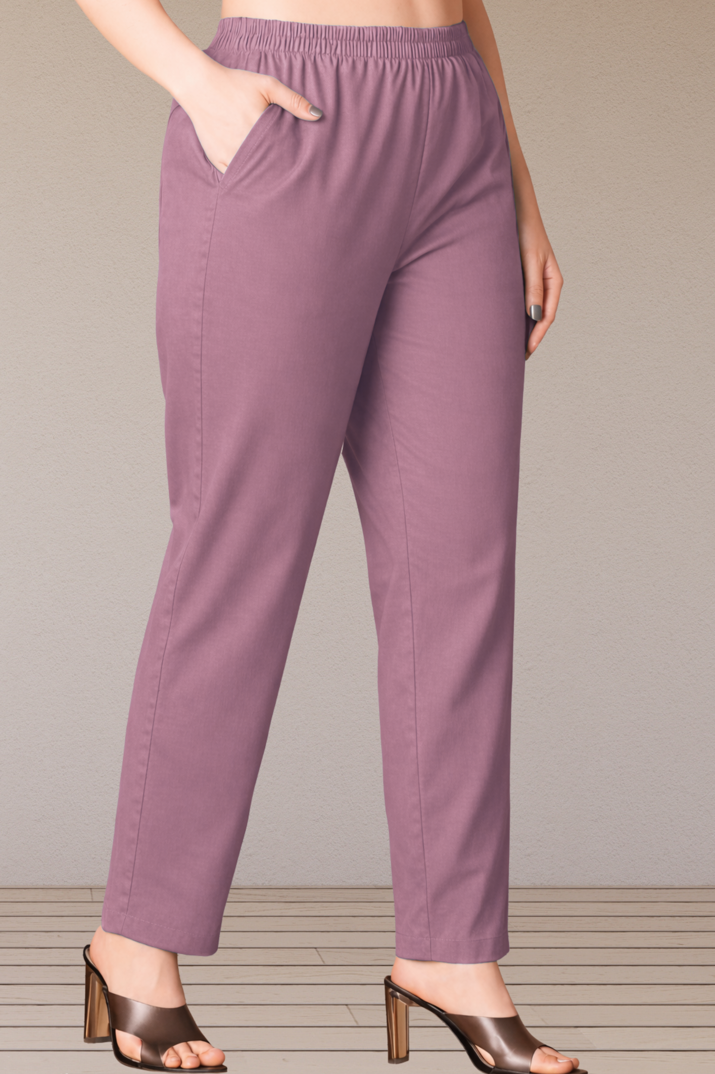 Mauve Cotton Kurti Pant