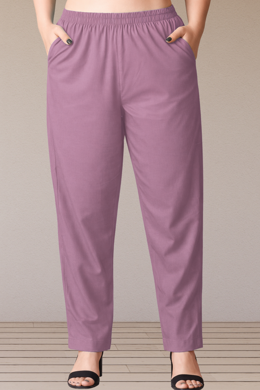 Mauve Cotton Kurti Pant