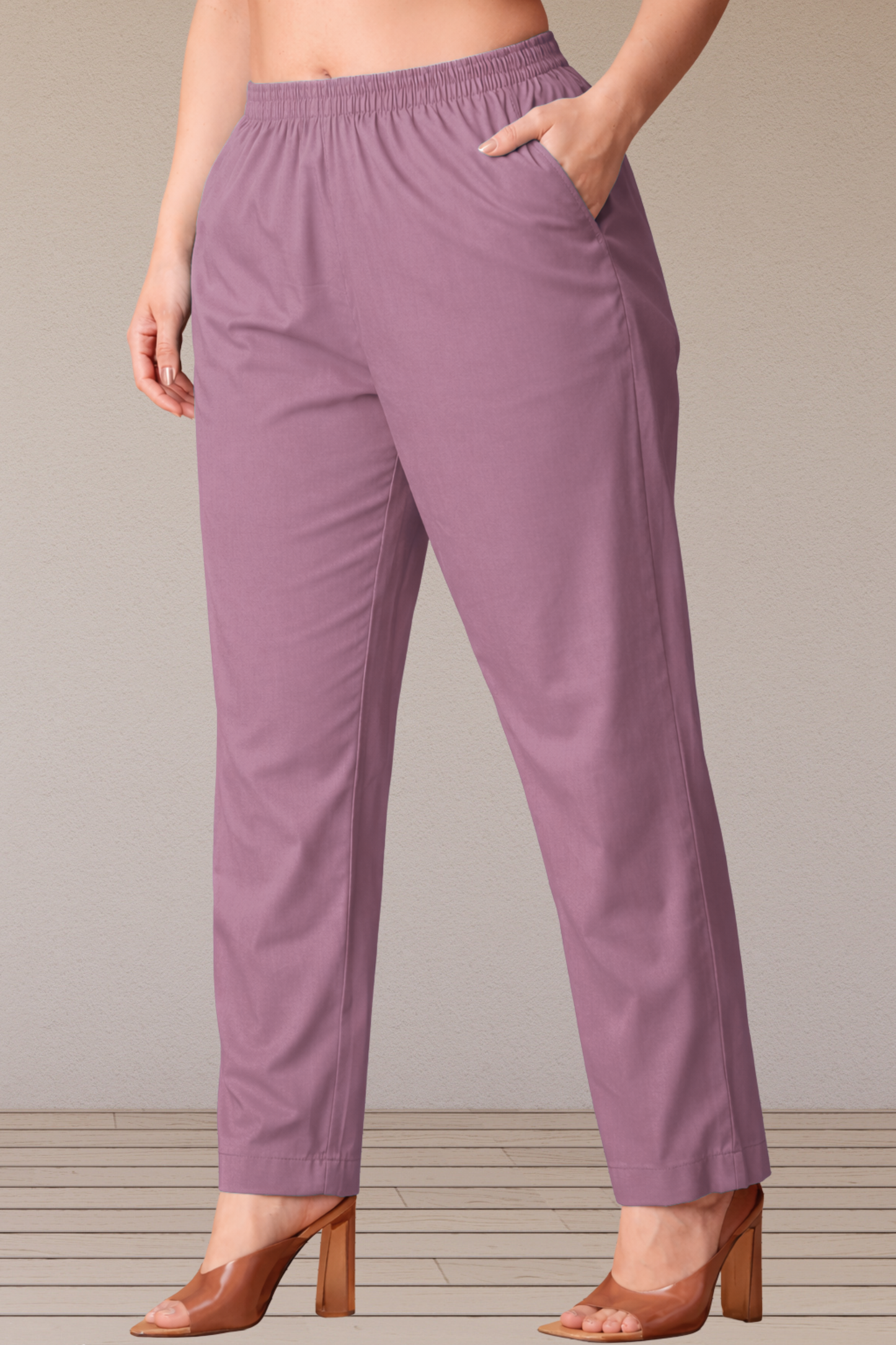 Mauve Cotton Kurti Pant