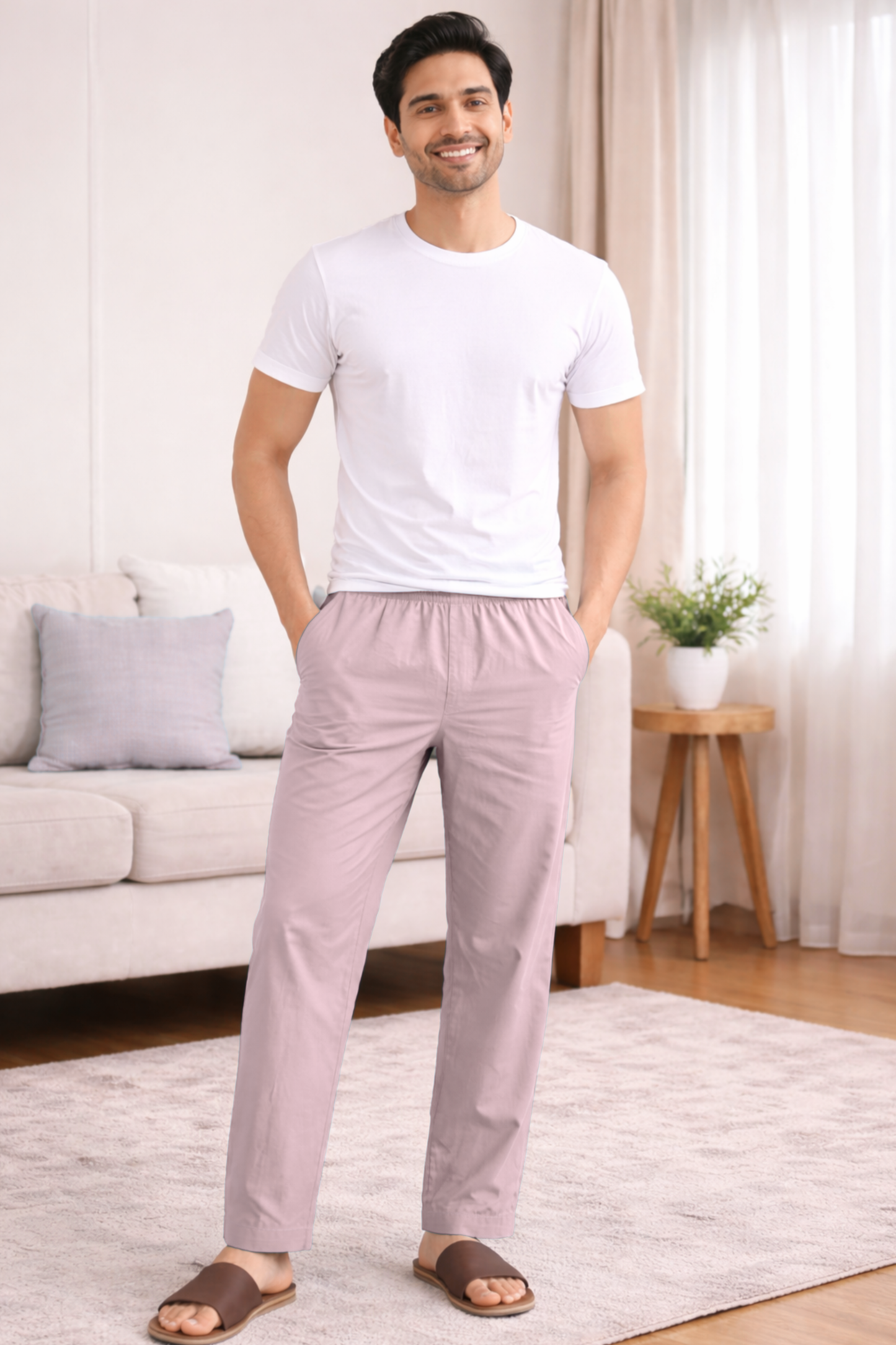 Mauve Cotton Pant Pajama