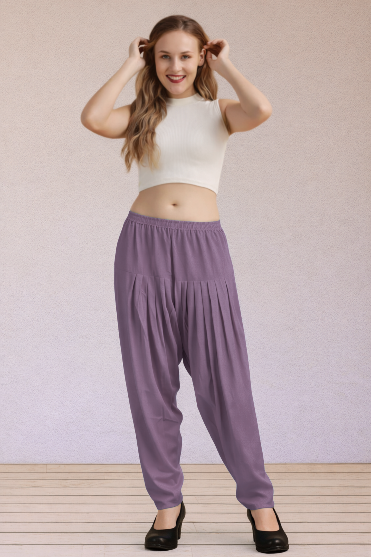 Mauve Easy Fit Rayon Salwar