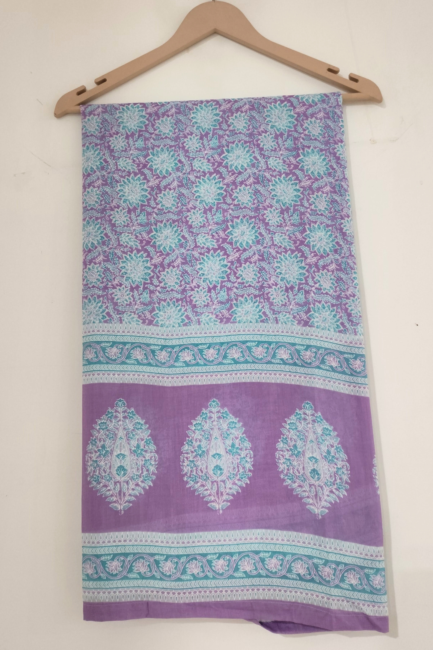 Mauve Floral Cotton Dupatta