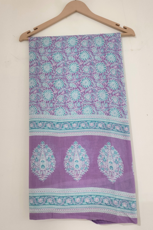 Mauve Floral Cotton Dupatta