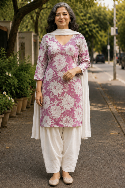 Mauve Meadow Farshi Salwar Suit