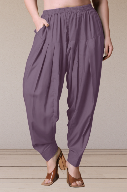 Mauve Rayon Pleated Salwar