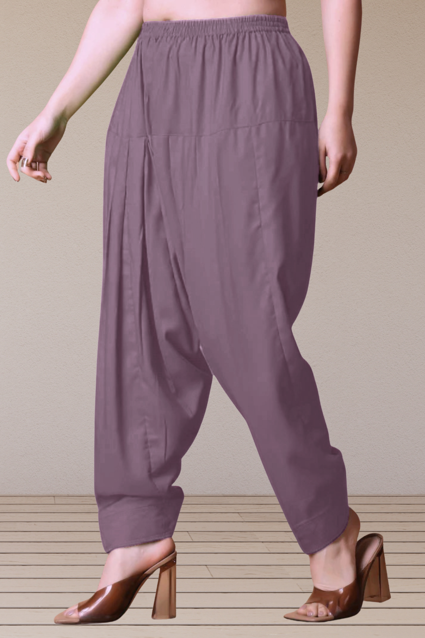 Mauve Rayon Pleated Salwar
