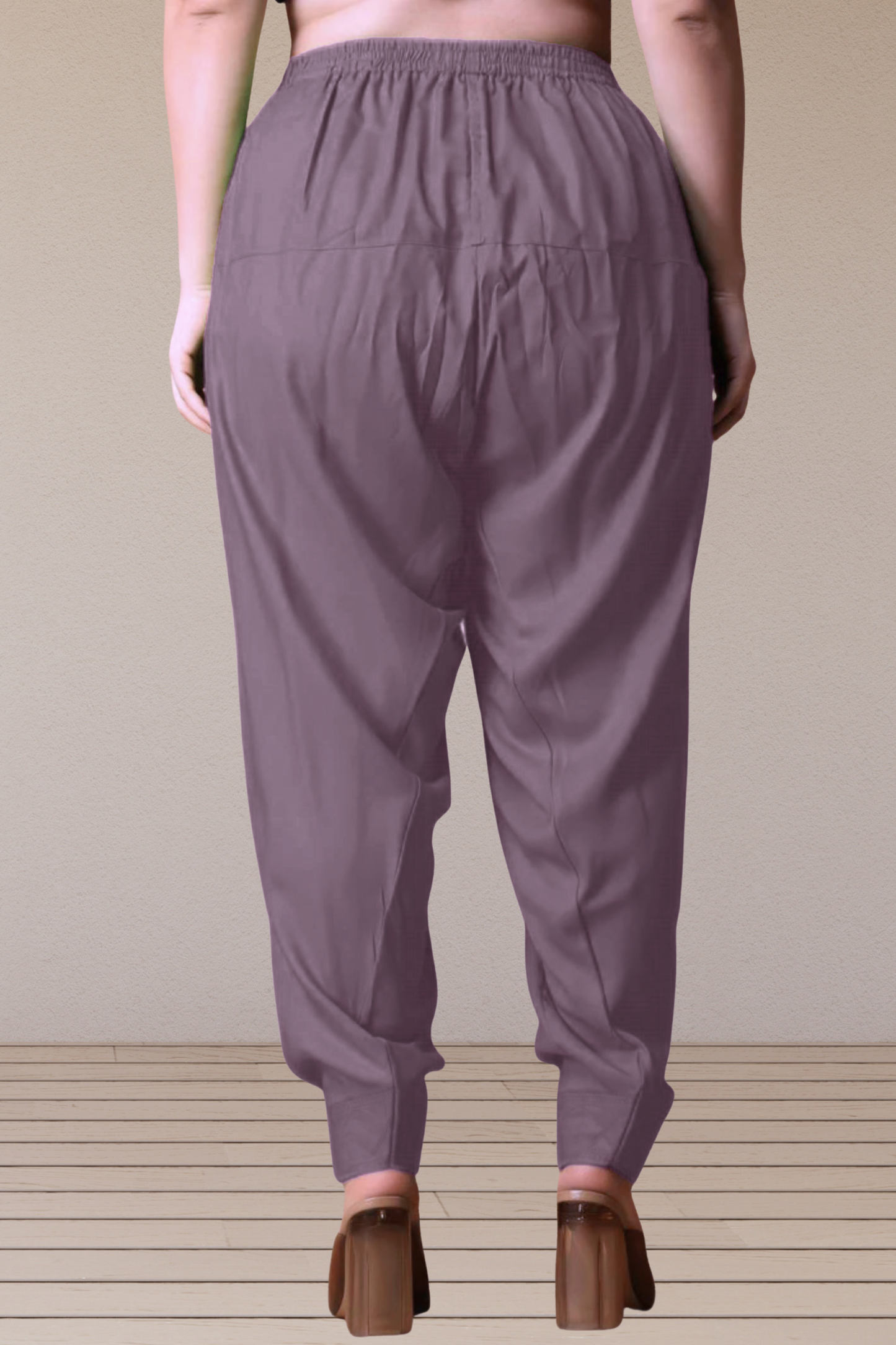 Mauve Rayon Pleated Salwar