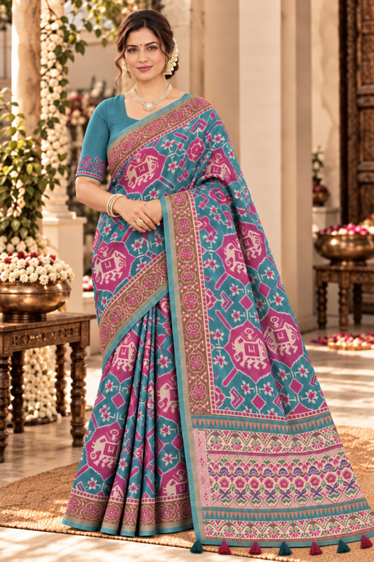 Mayura Printed Saree With 1.5 Mtr Blouse Piece