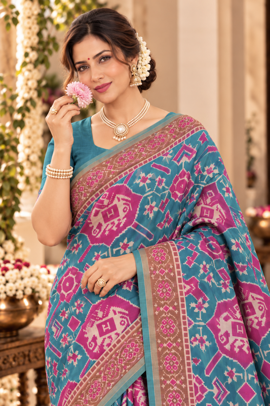 Mayura Printed Saree With 1.5 Mtr Blouse Piece