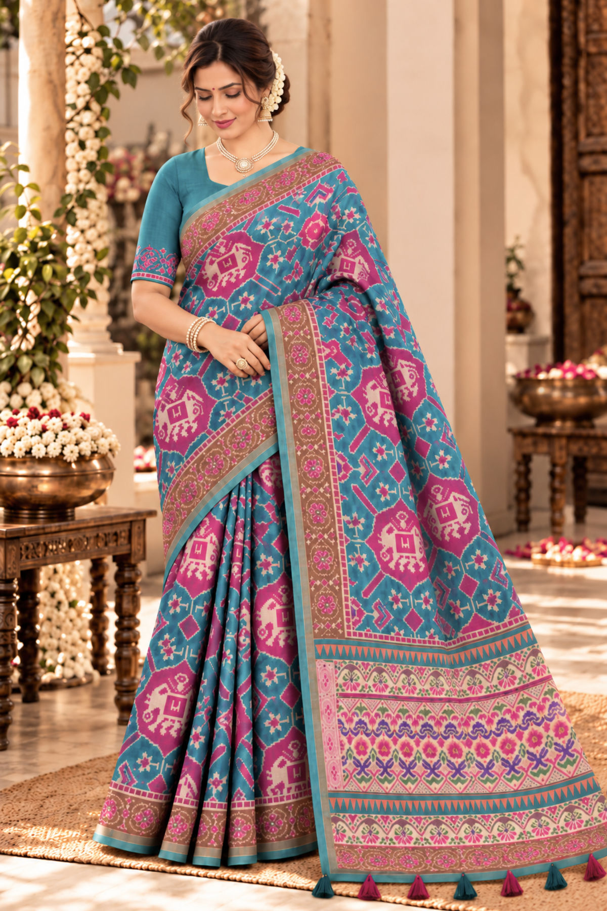 Mayura Printed Saree With 1.5 Mtr Blouse Piece