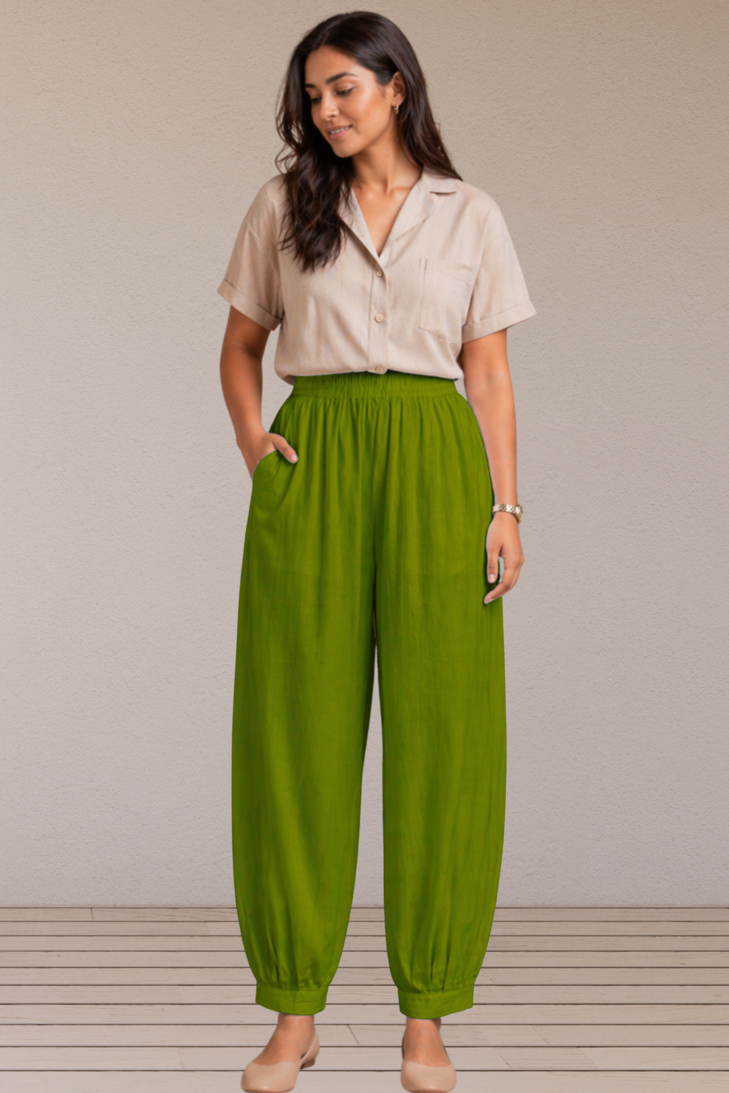 Mehandi Green Cotton Afghani Pants