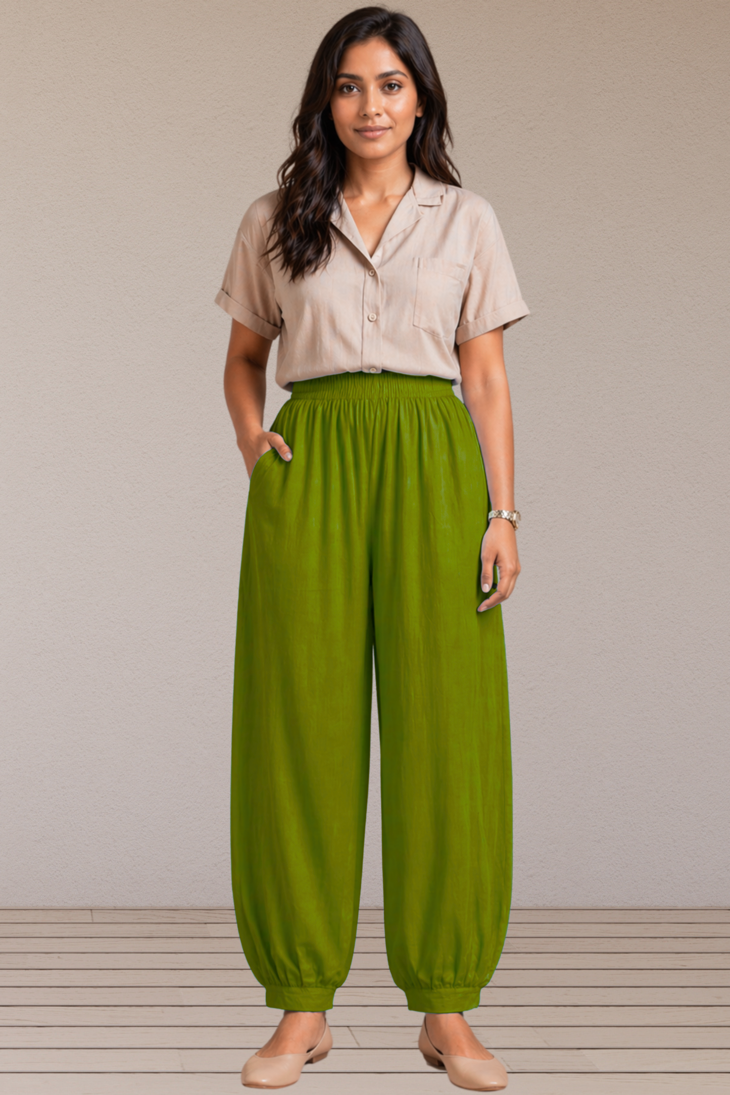 Mehandi Green Cotton Afghani Pants
