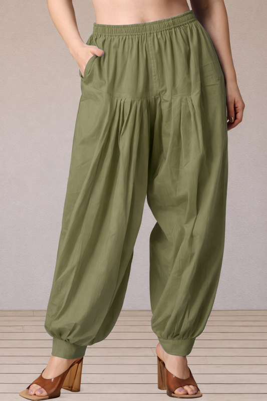 Mehandi Green Cotton Afghani Salwar