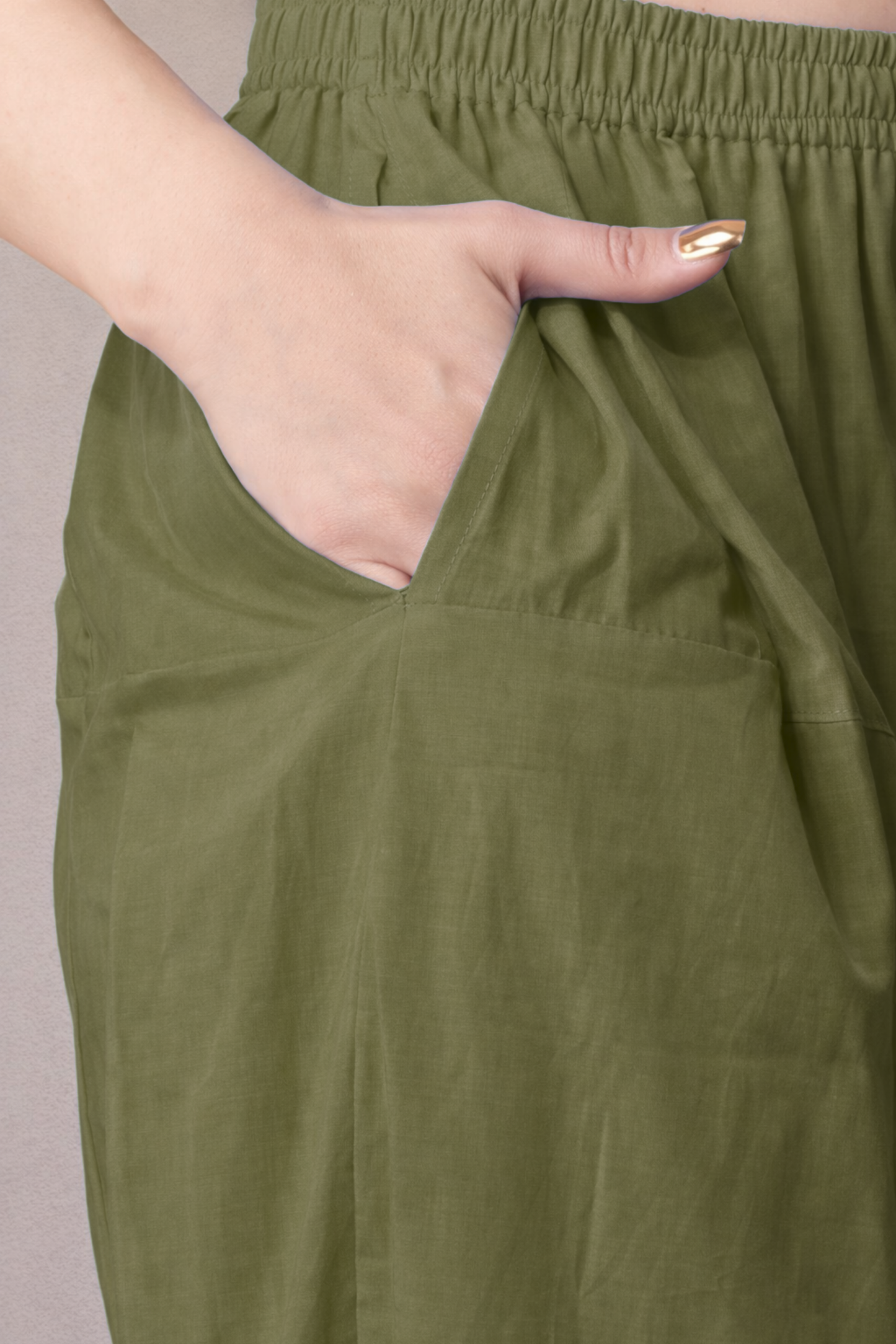 Mehandi Green Cotton Afghani Salwar