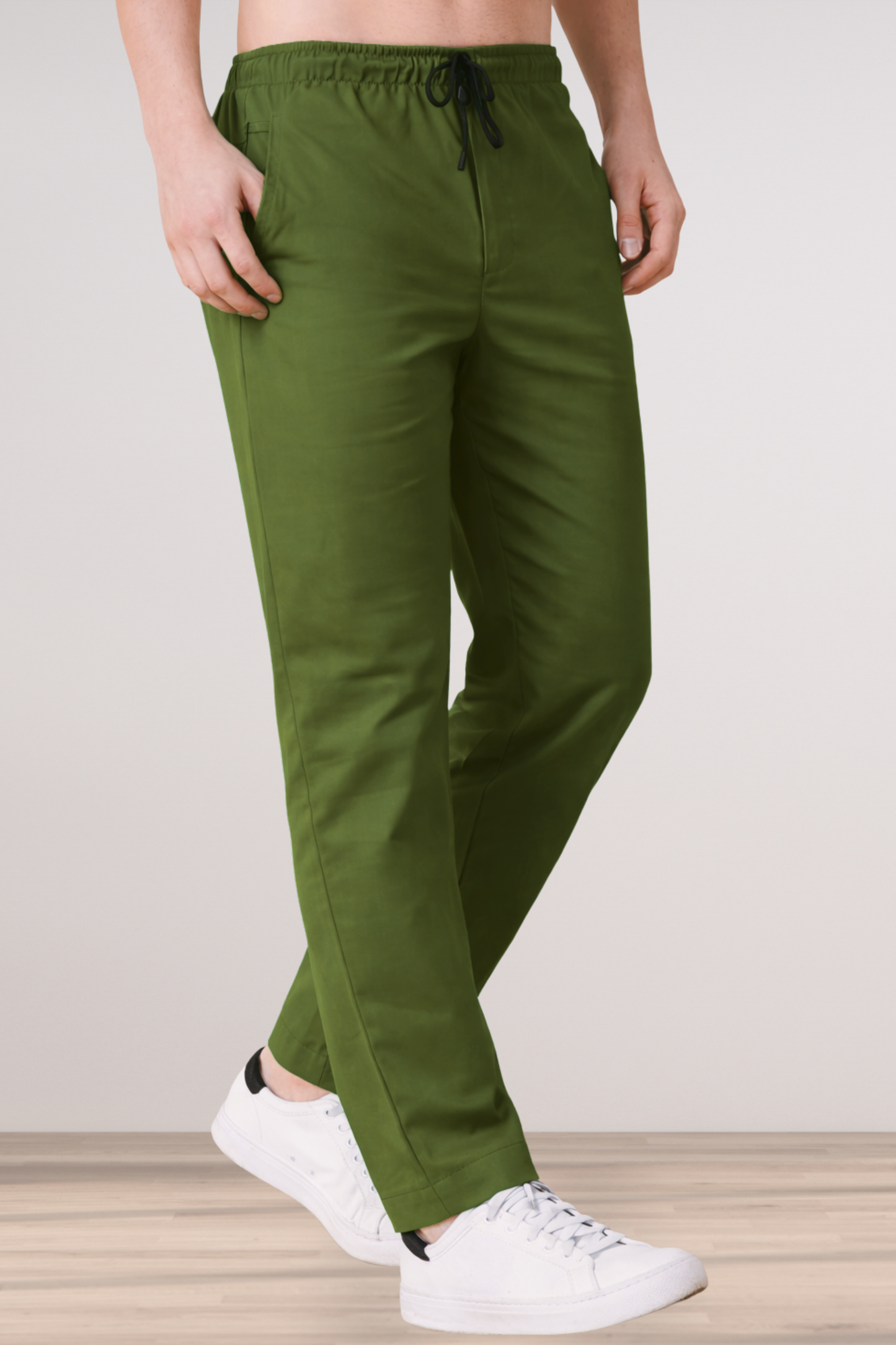 Mehandi Green Cotton Track Pants