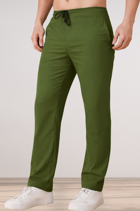 Mehandi Green Cotton Track Pants