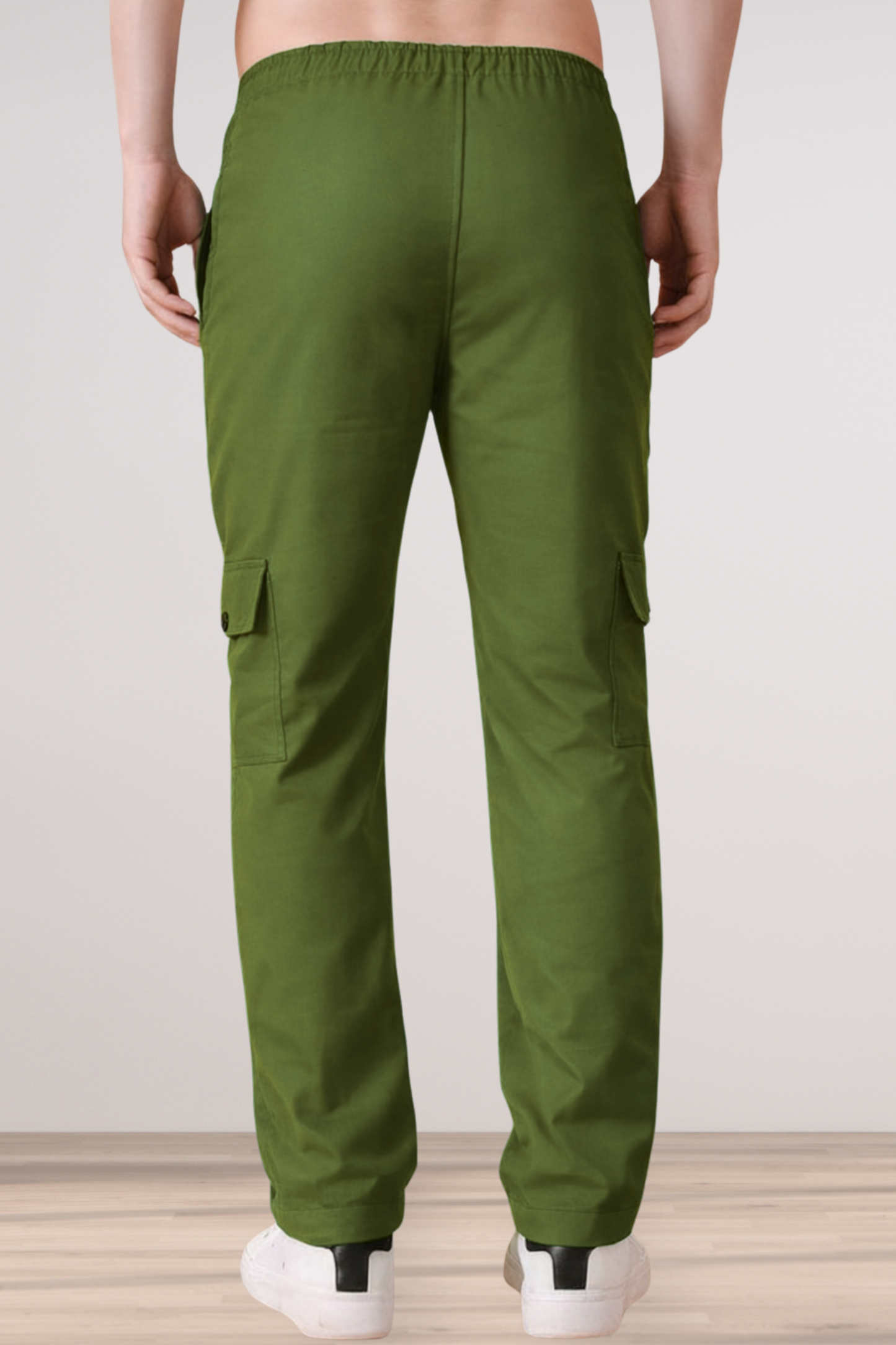 Mehandi Green Cotton Cargo Pants