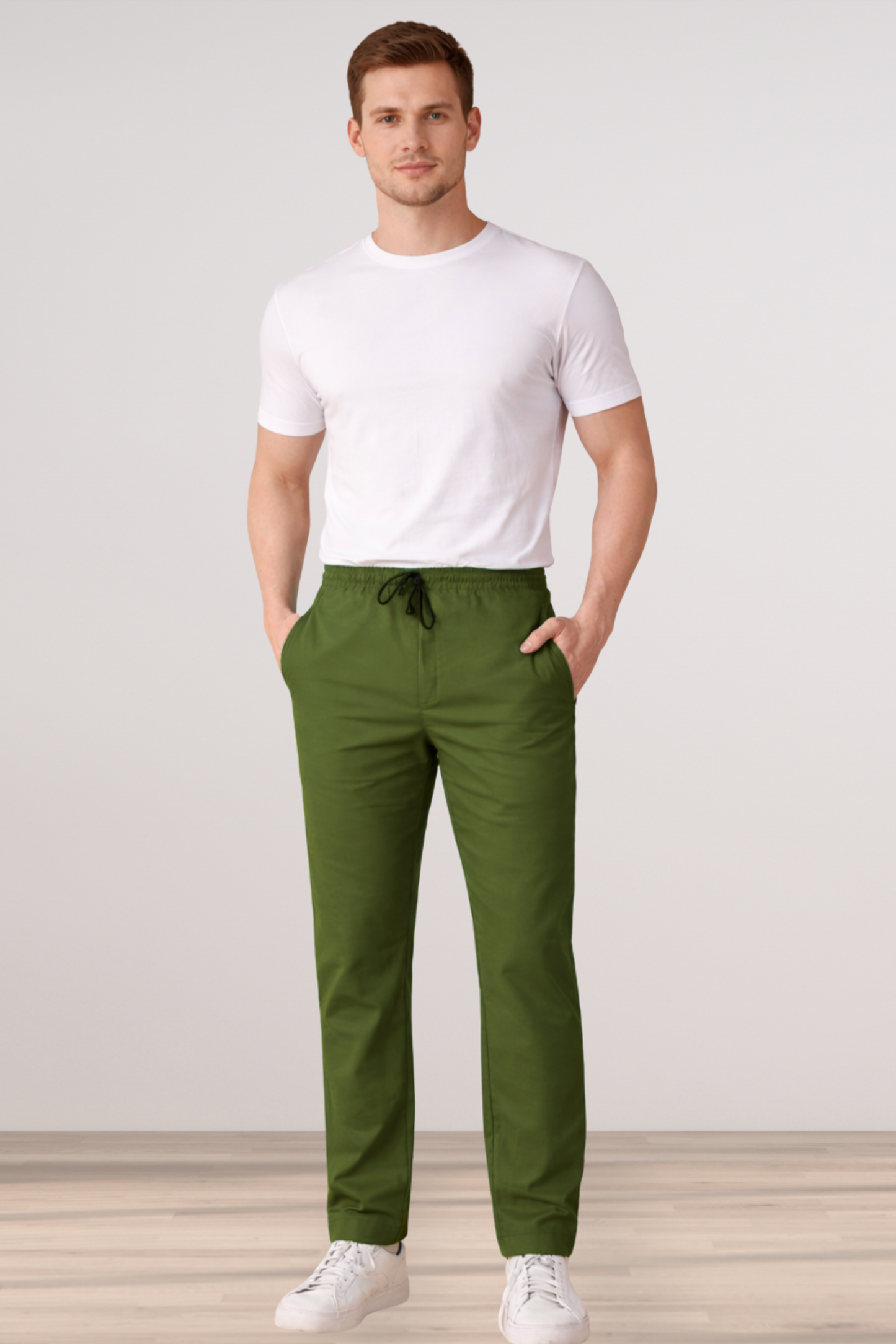 Mehandi Green Cotton Track Pants
