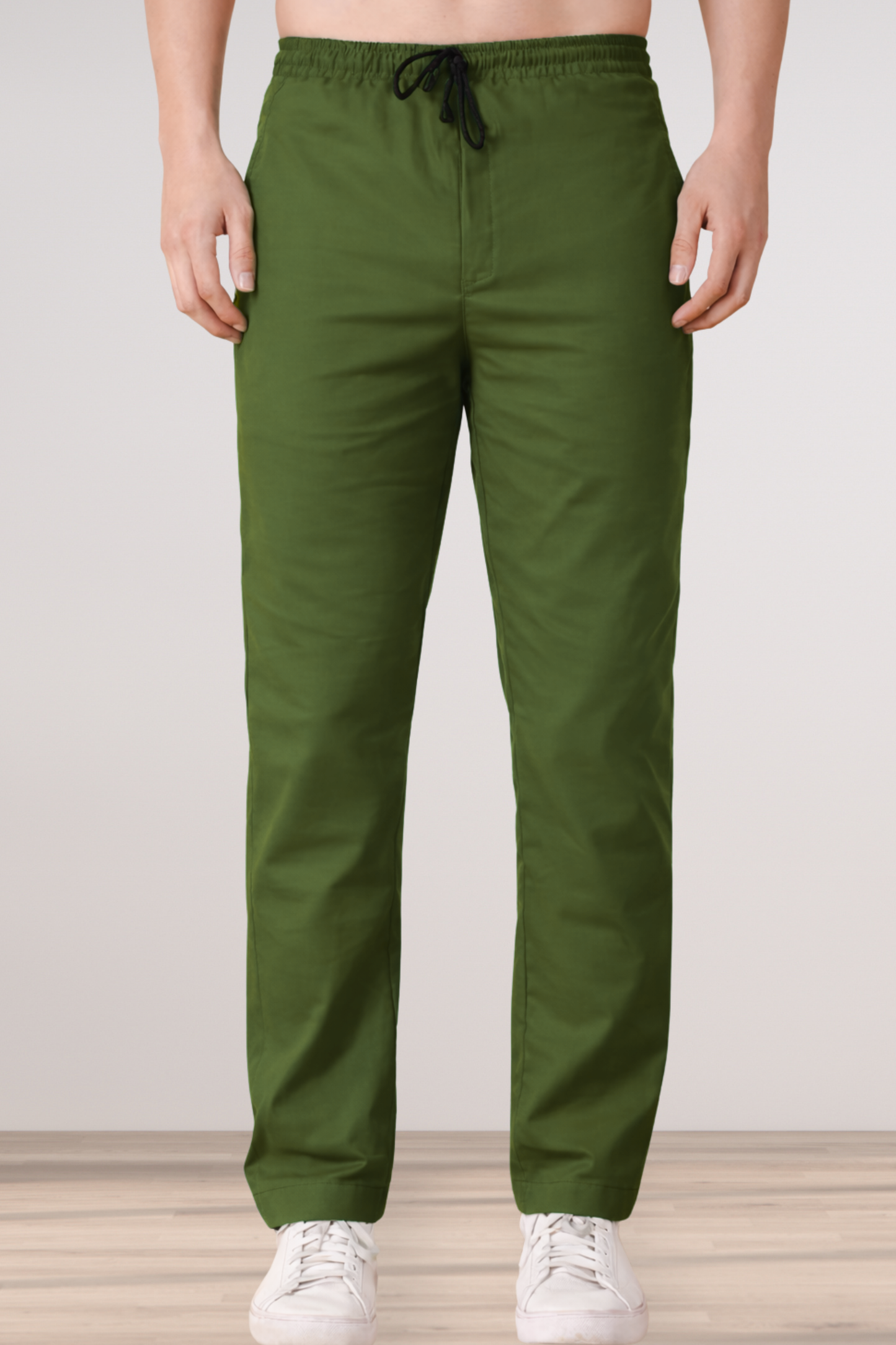 Mehandi Green Cotton Track Pants