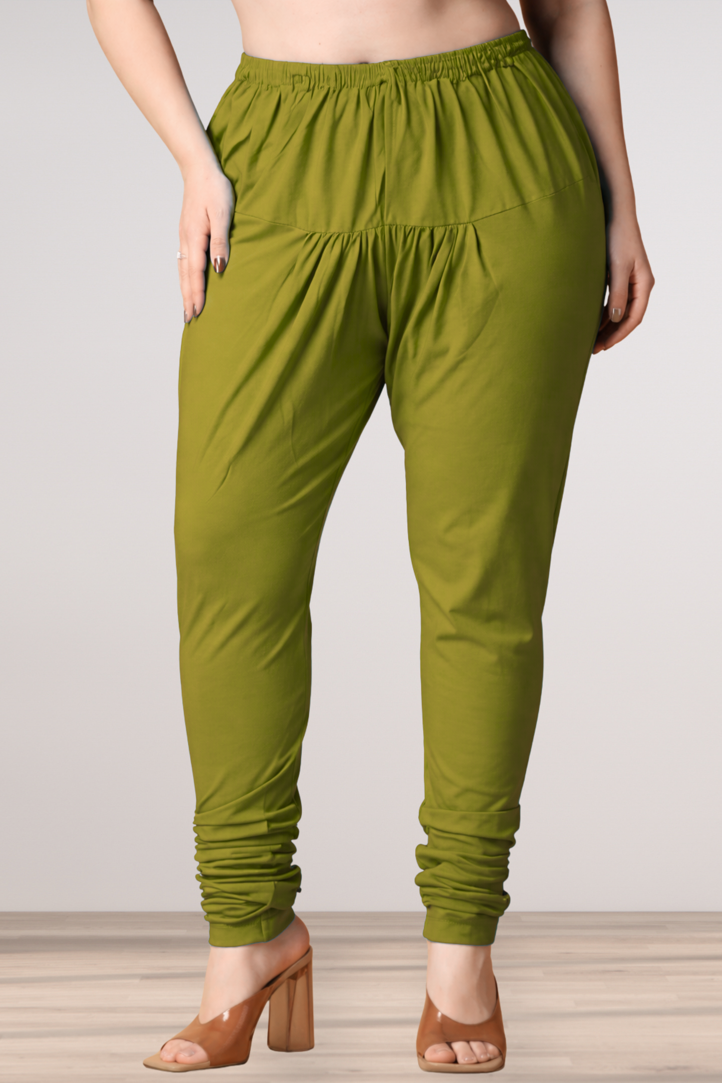 Mehandi Green Cotton Churidar Pants