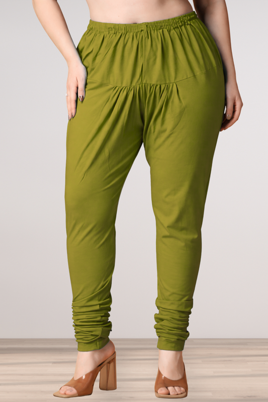 Mehandi Green Cotton Churidar Pants