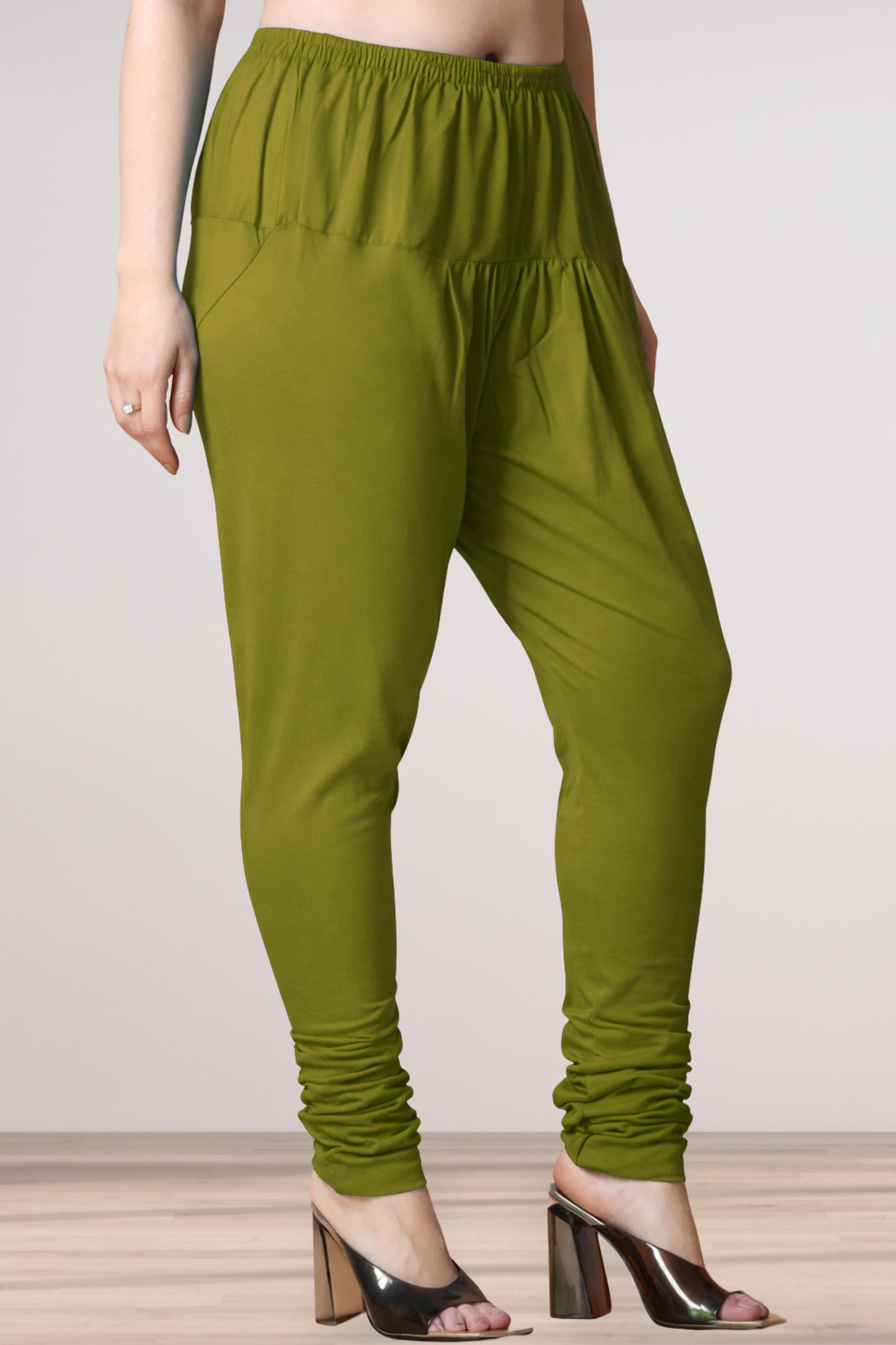 Mehandi Green Cotton Churidar Pants