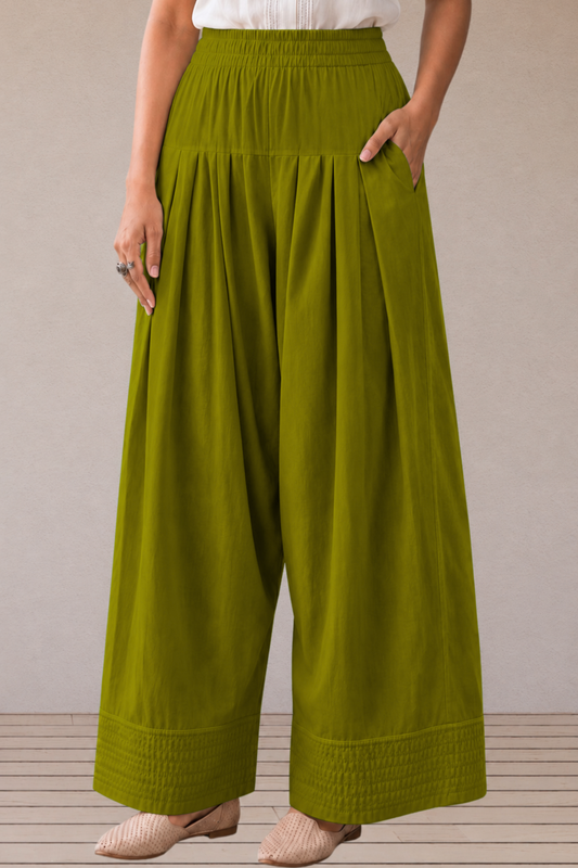 Mehandi Green Cotton Farshi Salwar
