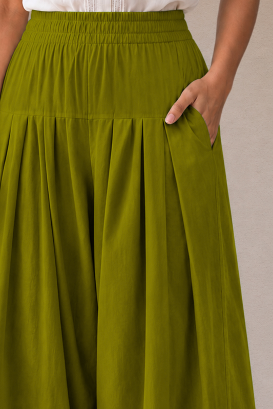 Mehandi Green Cotton Farshi Salwar