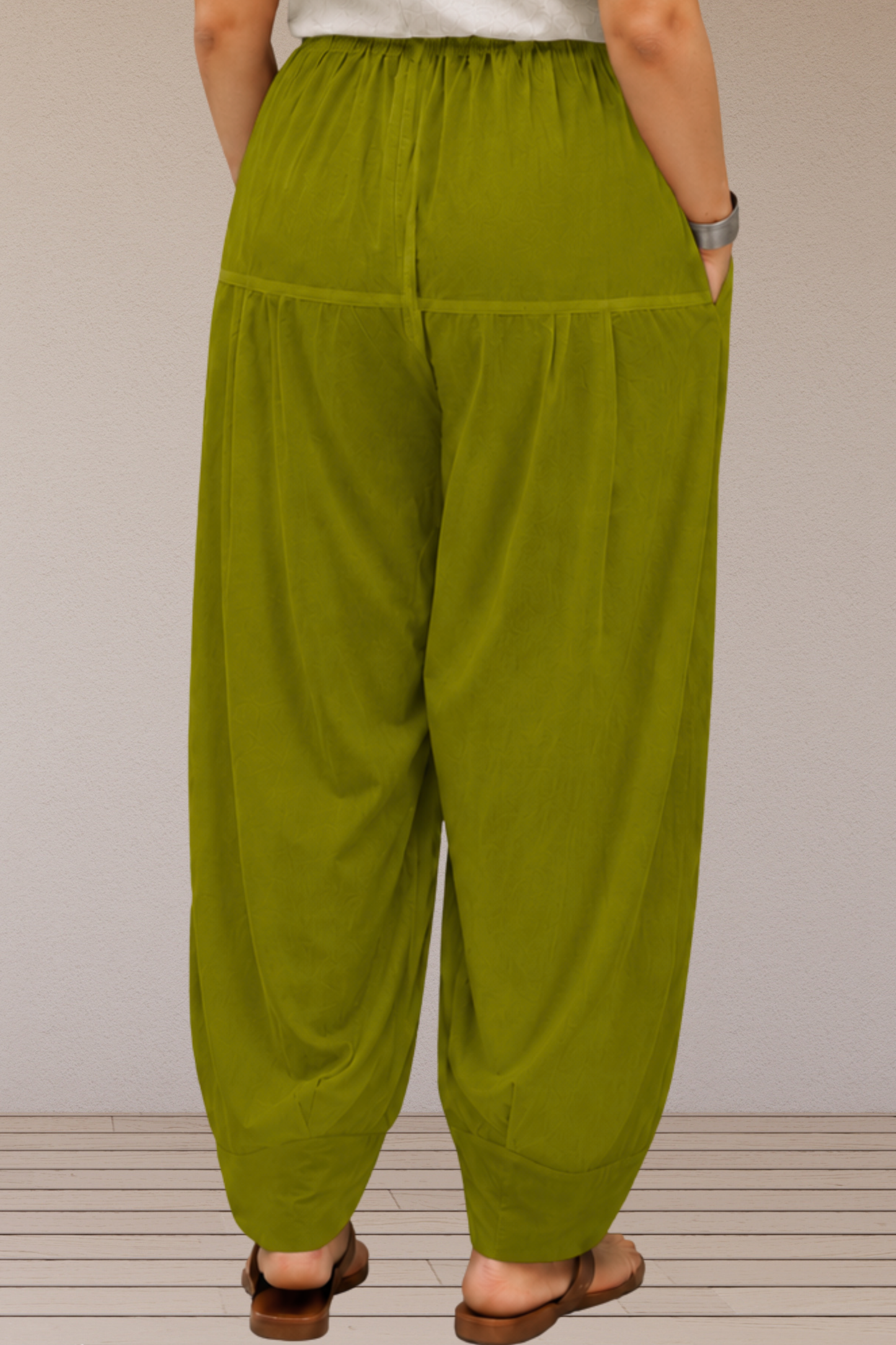 Mehandi Green Cotton Farshi Salwar