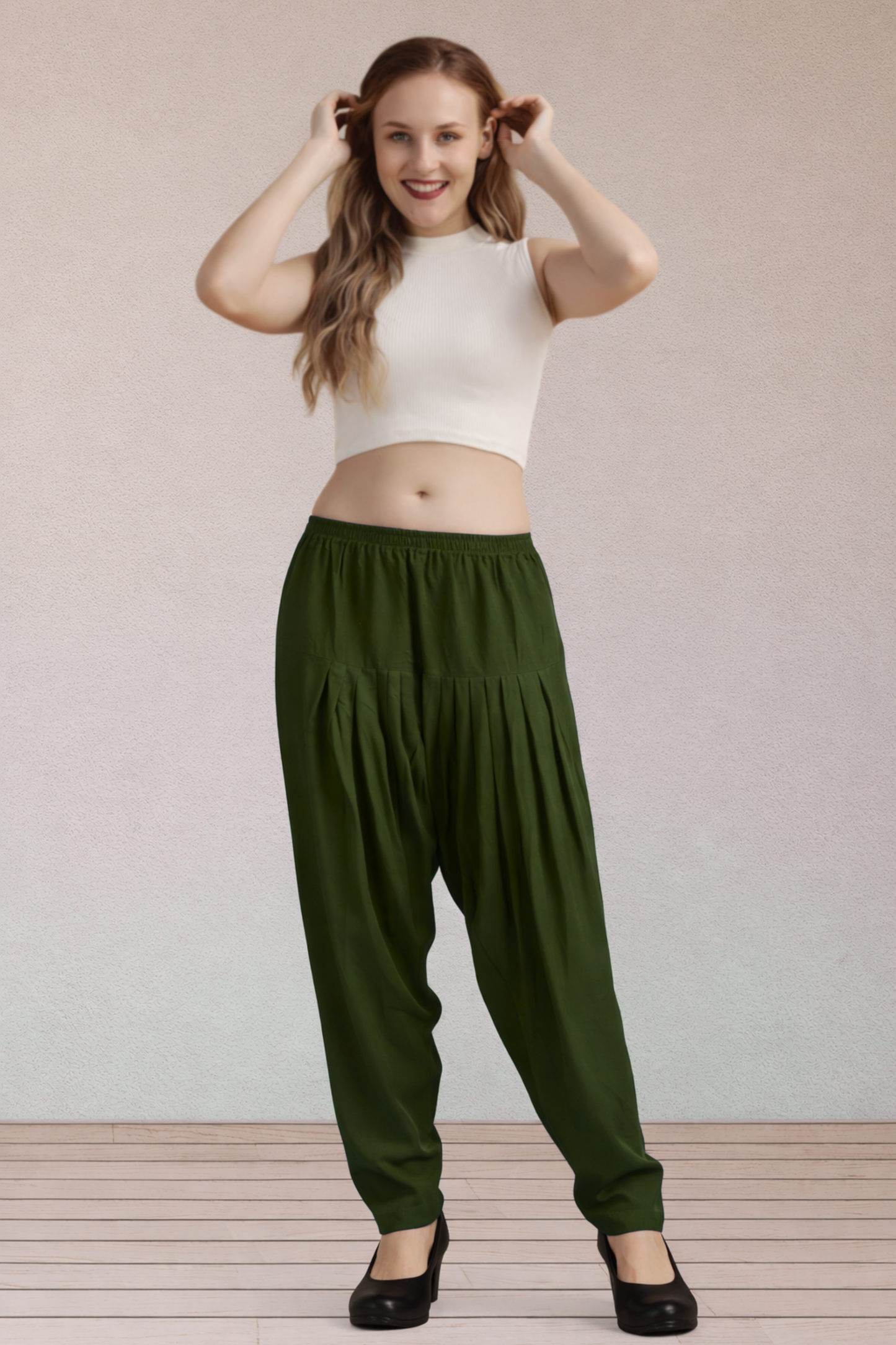 Mehandi Green Easy Fit Rayon Salwar